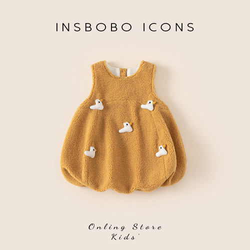 INSbobo儿童立体装饰无袖连衣裙