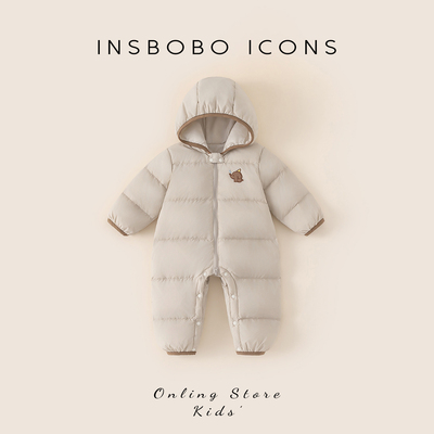 INSbobo儿童可爱小象羽绒爬服