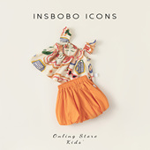 吊带上衣两件套休闲童装 INSbobo女童夏装 飞袖 套装 女洋气时髦 新款