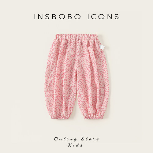 INSbobo女童裤子夏季新款防蚊裤