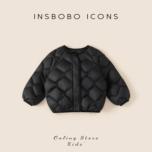 INSbobo儿童羽绒服2025冬季新款女童轻薄外套男童加厚秋冬款上衣