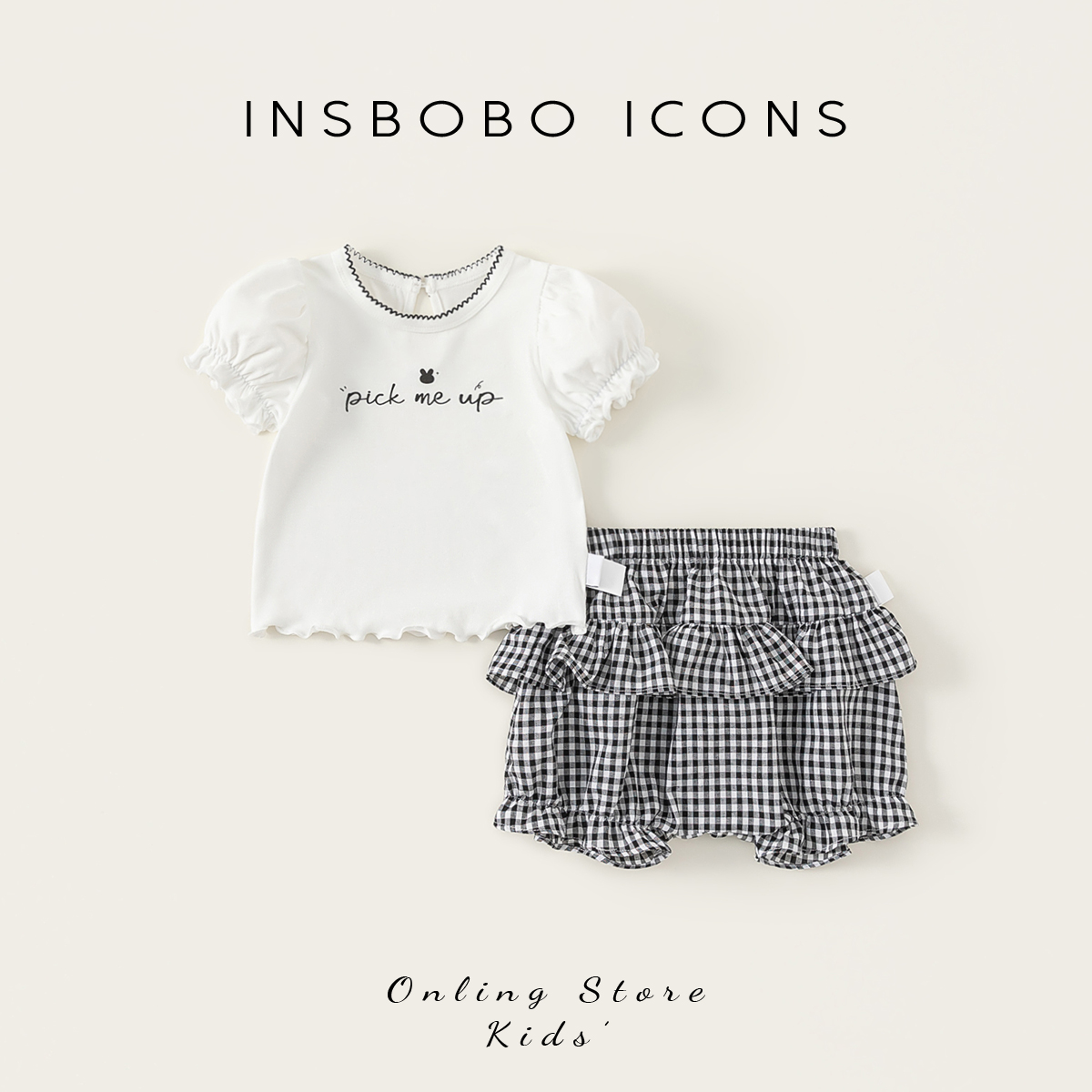 INSbobo儿童套装T恤短裤两件套