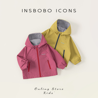 INSbobo儿童连帽反光字母外套秋
