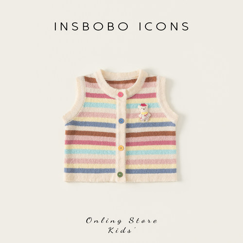 INSbobo儿童立体玩偶毛衣马甲