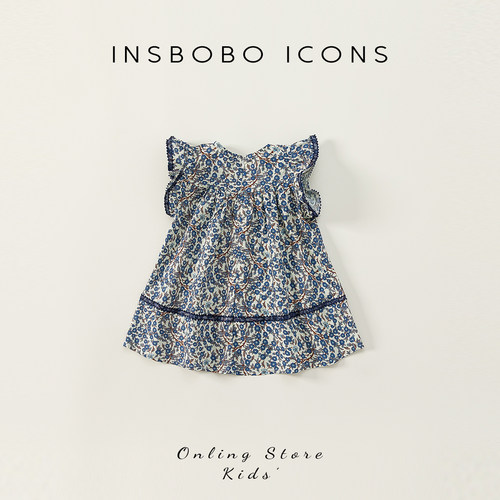 INSbobo女童连衣裙夏季碎花裙子