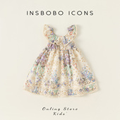 INSbobo女童夏装 连衣裙2026新款 印花儿童裙子洋气女宝公主裙吊带