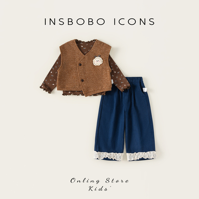 INSbobo儿童木耳边花边装饰套装