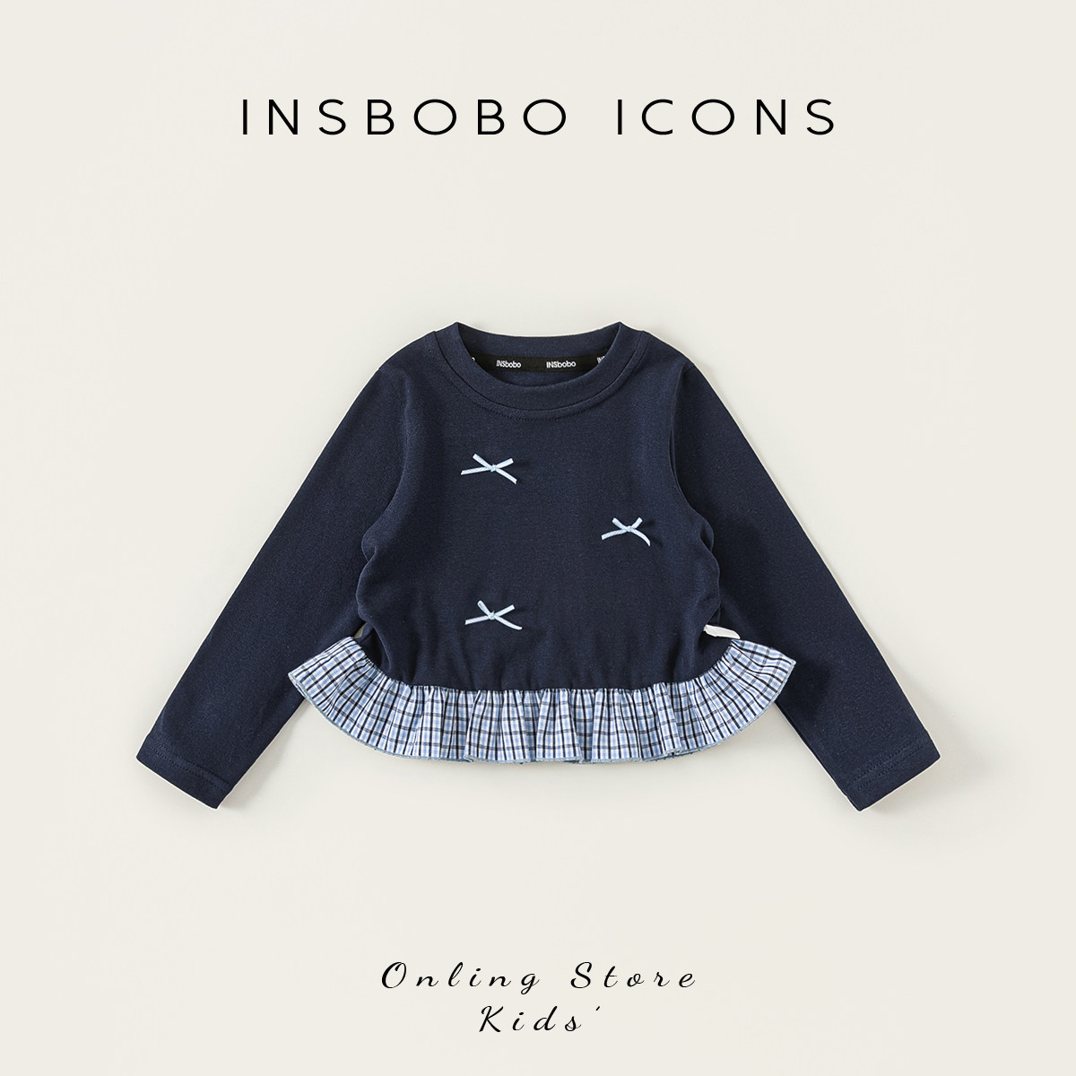 INSbobo女童秋季新款T恤儿童衣服图片