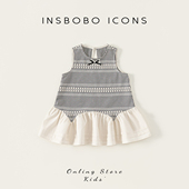 INSbobo女童连衣裙夏2026新款 女宝背心裙儿童裙子夏季 宝宝格子裙