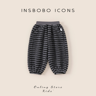 子2025冬季 男童秋冬休闲裤 新款 女宝宝加厚长裤 童装 INSbobo儿童裤