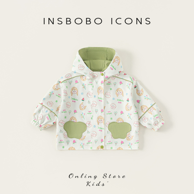 INSbobo儿童萌趣印花连帽外套