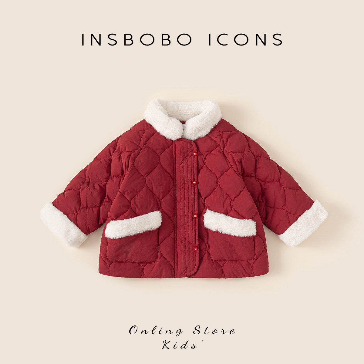 INSbobo女童羽绒服2025冬季加厚保暖儿童毛领羽绒外套女宝冬装潮,童装/婴儿装/亲子装,羽绒服,淘宝优惠券,粉丝福利购,淘宝优惠卷