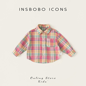 新款 2026春装 小童格子上衣女童外套网红时髦 春季 INSbobo男童衬衫