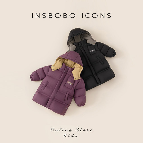 INSbobo儿童羽绒服拼色羽绒服