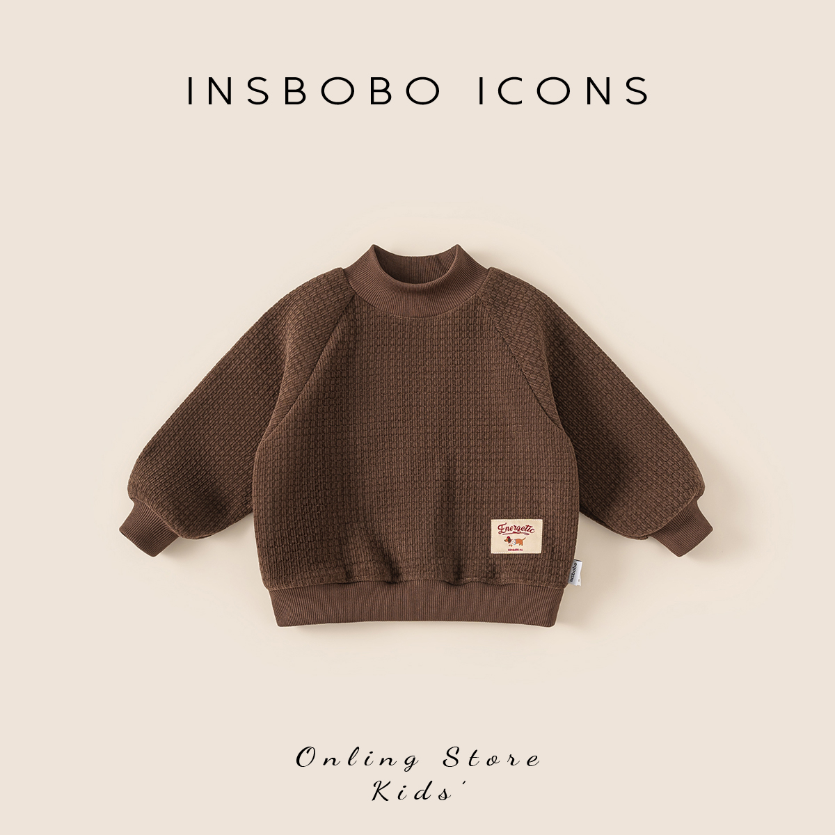 INSbobo儿童可爱绣标装饰卫衣