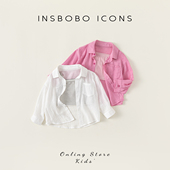 INSbobo女童衬衫 儿童潮 女宝衬衣条纹小女孩洋气上衣2026春秋新款