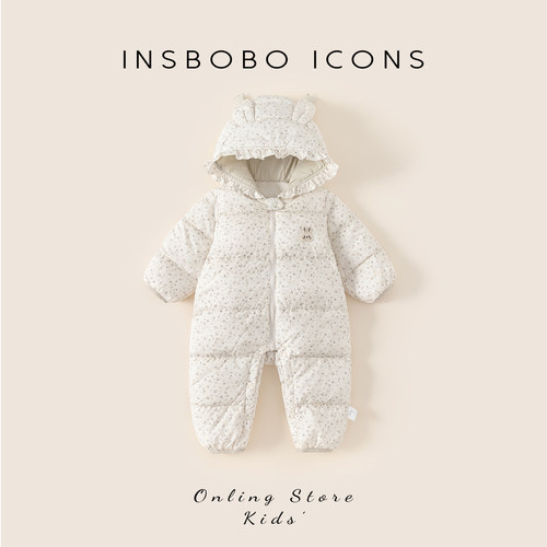 INSbobo婴儿羽绒服连体衣2026冬