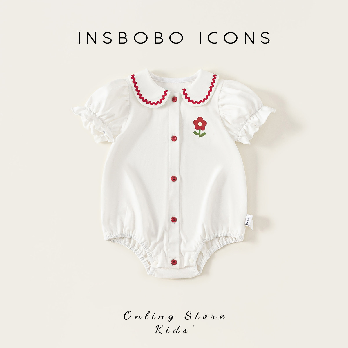 INSbobo婴儿衣服夏季新款2026女宝宝连体衣哈衣爬爬服新生