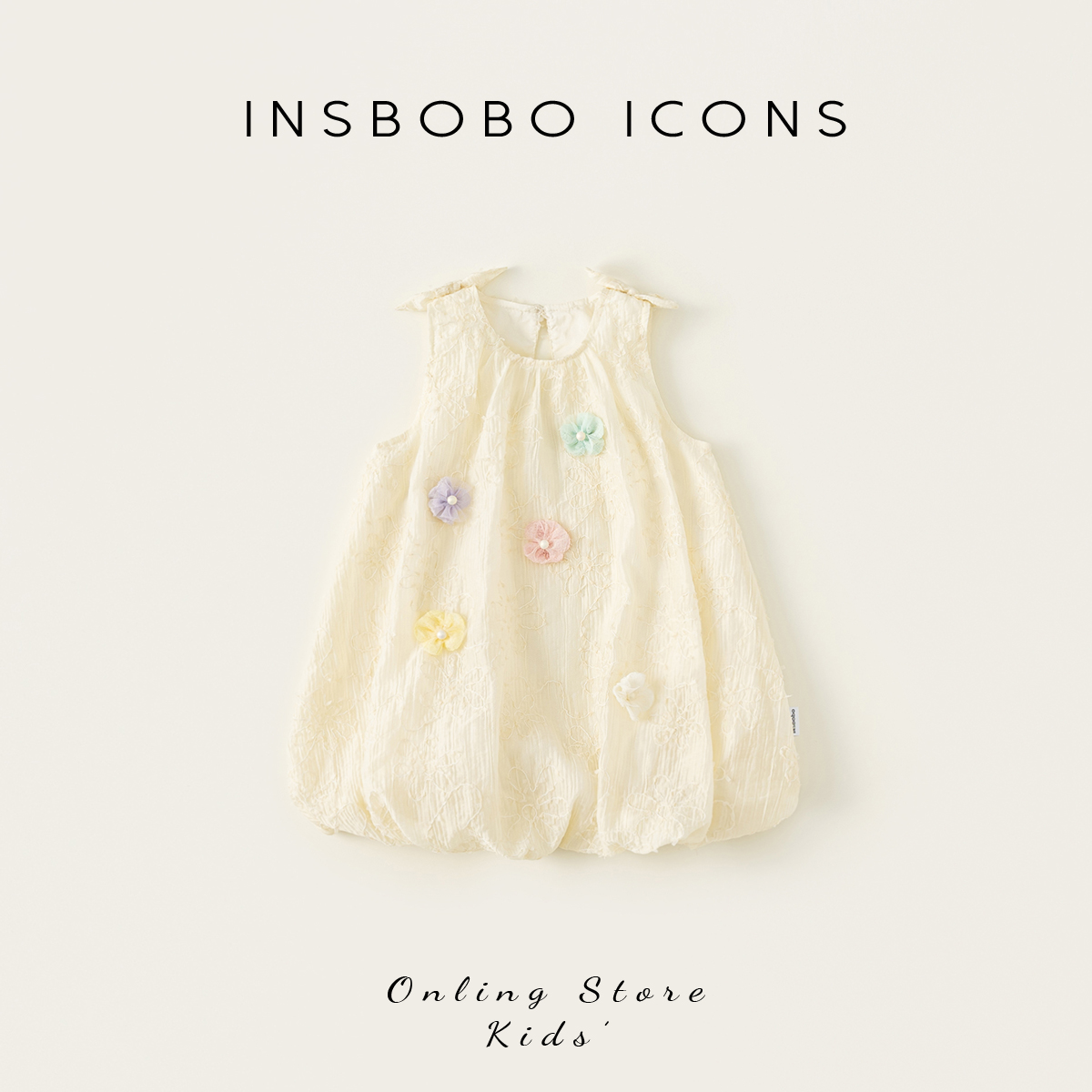 INSbobo儿童连衣裙蝴蝶结裙子