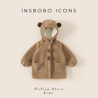 INSbobo儿童立体装饰毛绒外套