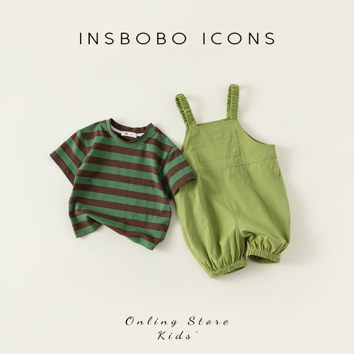 INSbobo女童春装男童套装夏装
