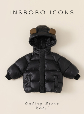 儿童羽绒服男童羽绒服三防宝宝羽绒服小童羽绒服女童羽绒服黑金冬