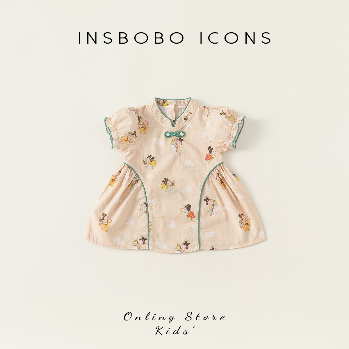 INSbobo卡通人物印花连衣裙