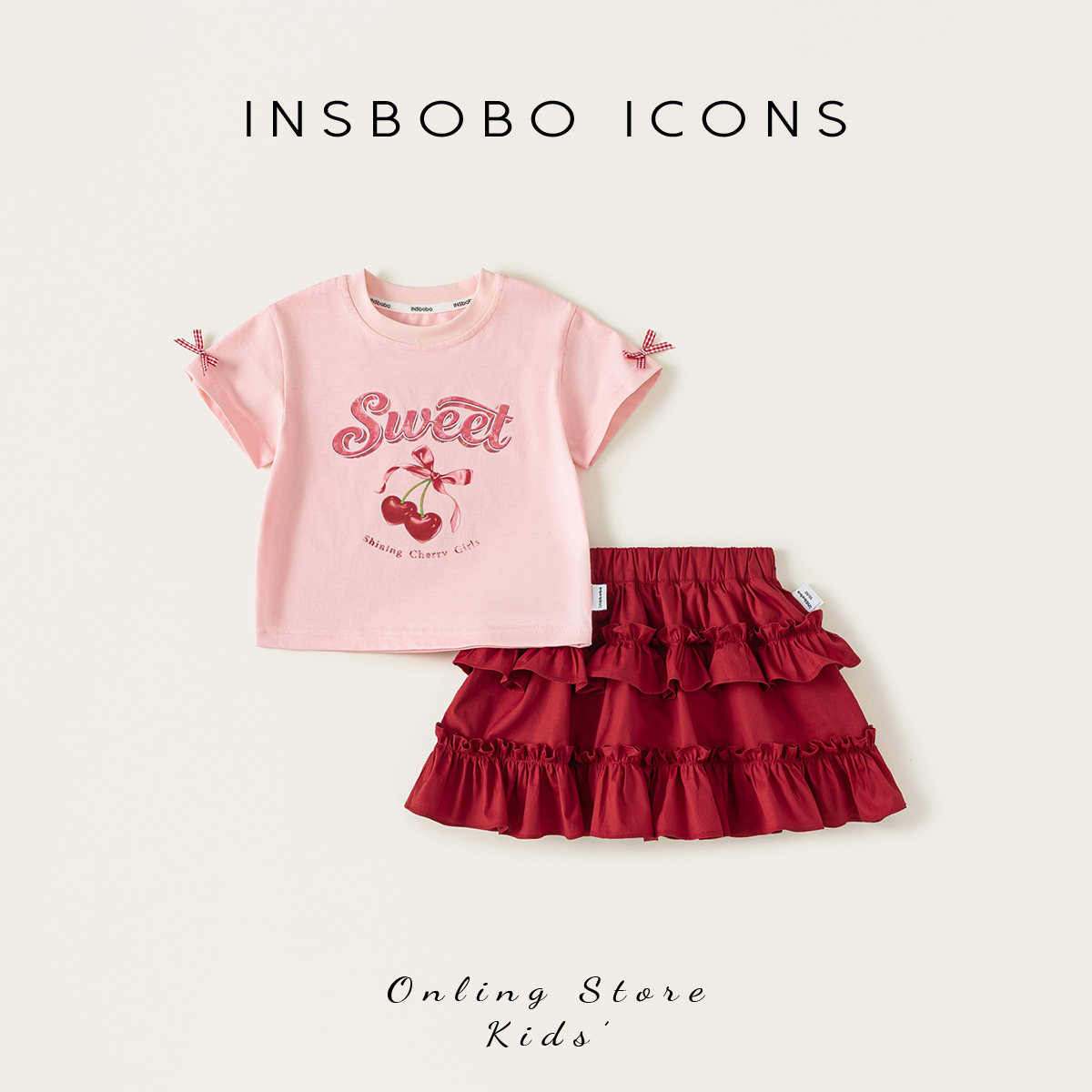 INSbobo女童套装2026夏季新款儿童好看两件套小女孩衣服洋