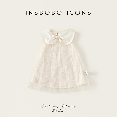 INSbobo儿童娃娃领网纱连衣裙