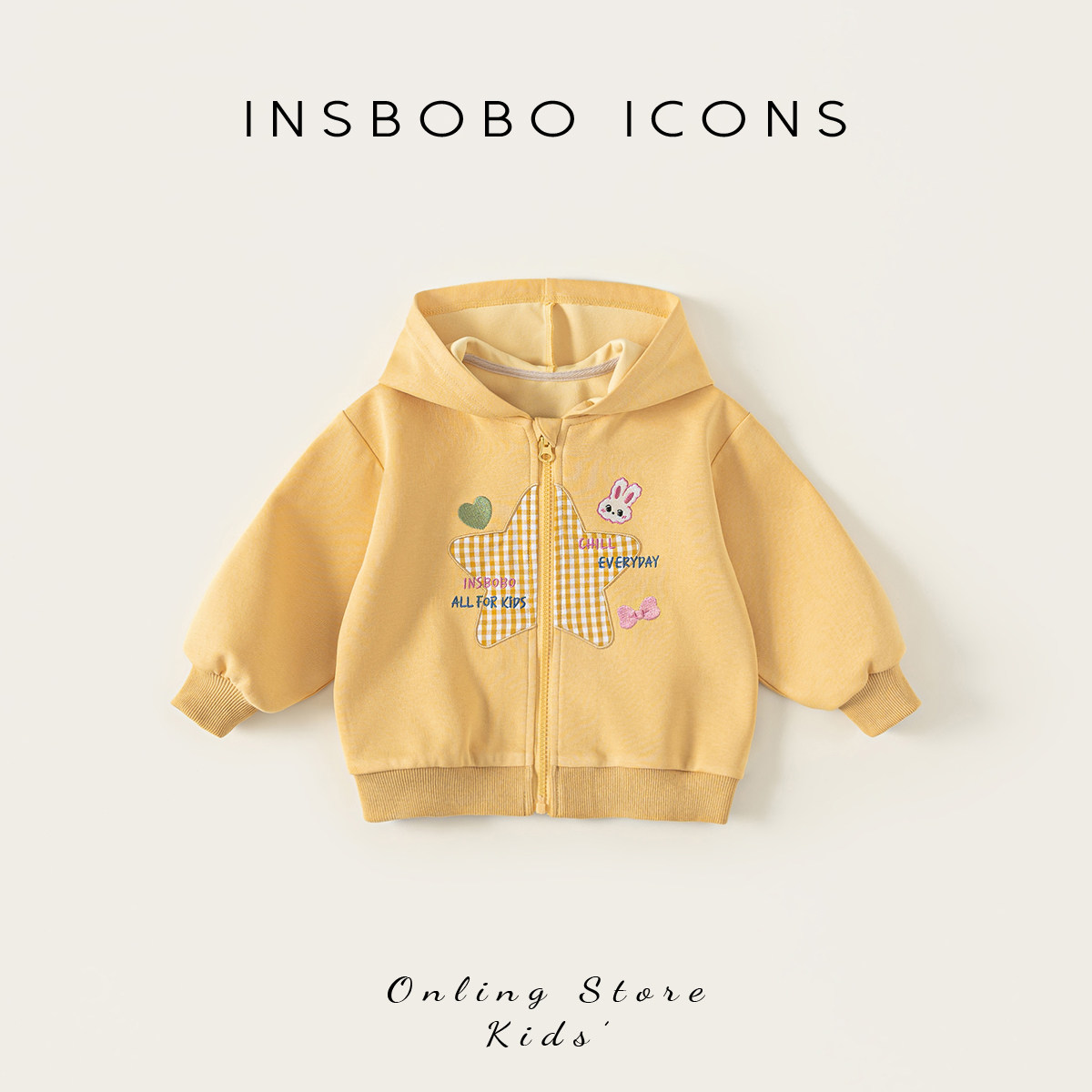 INSbobo女童外套春季女宝连帽上衣2026新款儿童衣服春秋宝宝童装,童装/婴儿装/亲子装,普通外套,淘宝优惠券,粉丝福利购,淘宝优惠卷