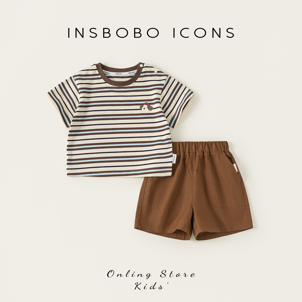 INSbobo男宝套装2026夏季新款婴幼儿巨好看夏装小男孩洋气两件套
