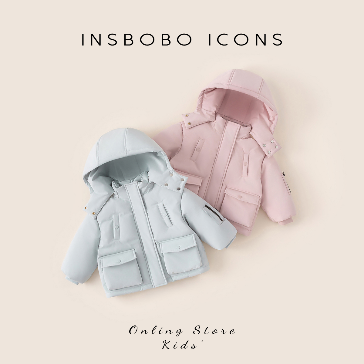 INSbobo女童保暖羽绒服冬季新款