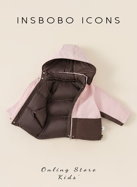 INSbobo女童羽绒服冬季2025新款洋气双面穿女宝宝羽绒服儿童冬装