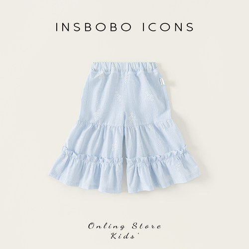 INSbobo儿童裤子荷叶边休闲裤