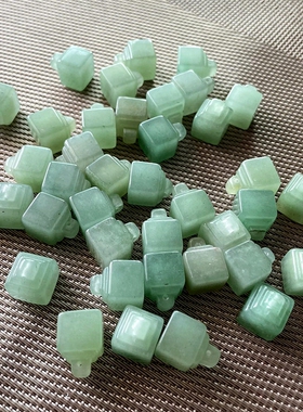 新疆白东陵玉金丝玉秤砣小印章吊坠DIY配饰新吊坠包挂钥匙坠