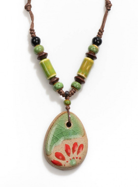 手工陶瓷项链复古陶艺民族风格中