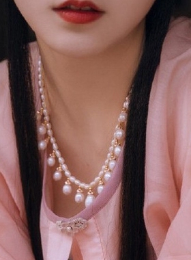 汉服璎珞项链古典项圈日常项链额饰男女款铜