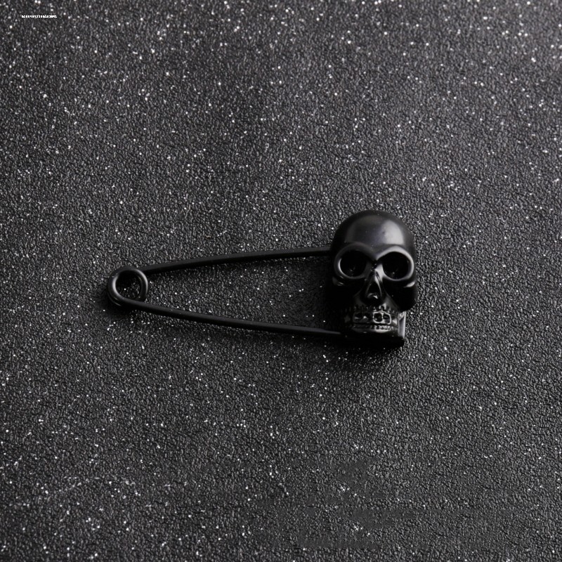 欧美风立体骷髅头胸针男女西服衬衫领口复古金属别针领针扣小配饰