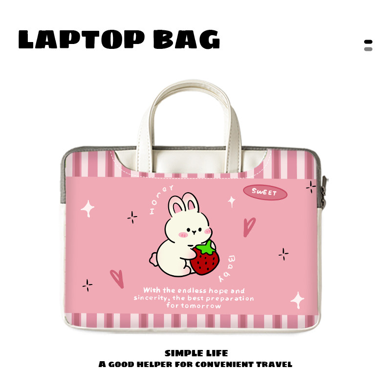 捷迅朗卡通可爱手提电脑包轻便适用于苹果macair13.3联想小新pro14笔记本华为荣耀防水内胆包15.6thinkbook16