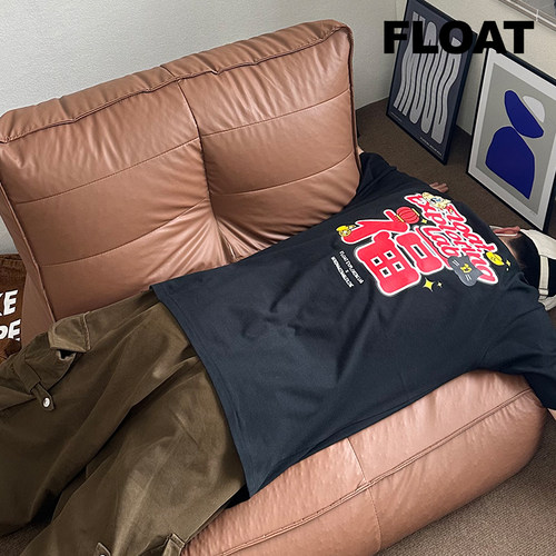 FLOAT 夏季户外旅游潮流时尚短T全棉面料福猫印花男女同款短袖