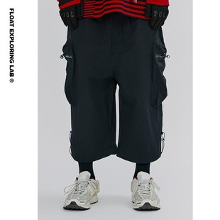 男短裤 FLOAT七分裤 潮牌秋休闲裤 宽松直筒阔腿裤 裤 潮流工装 清