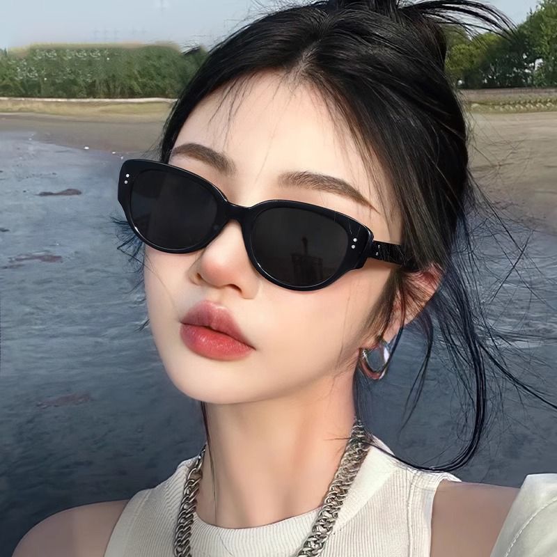 jennie同款墨镜女复古辣妹猫眼小框gm眼镜偏光防紫外线太阳镜小脸