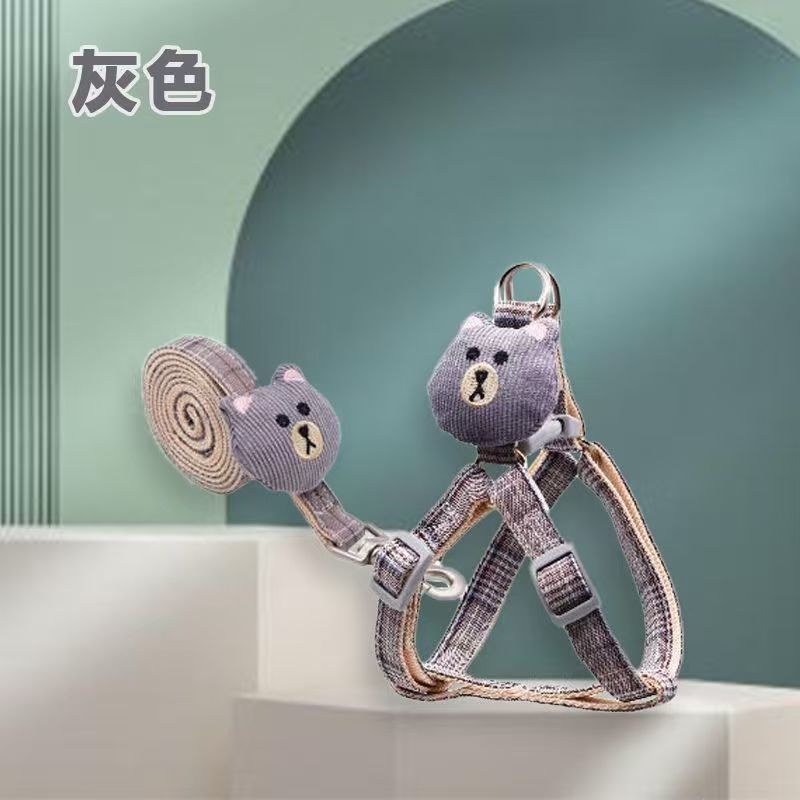 网红小狗牵引绳子外出背