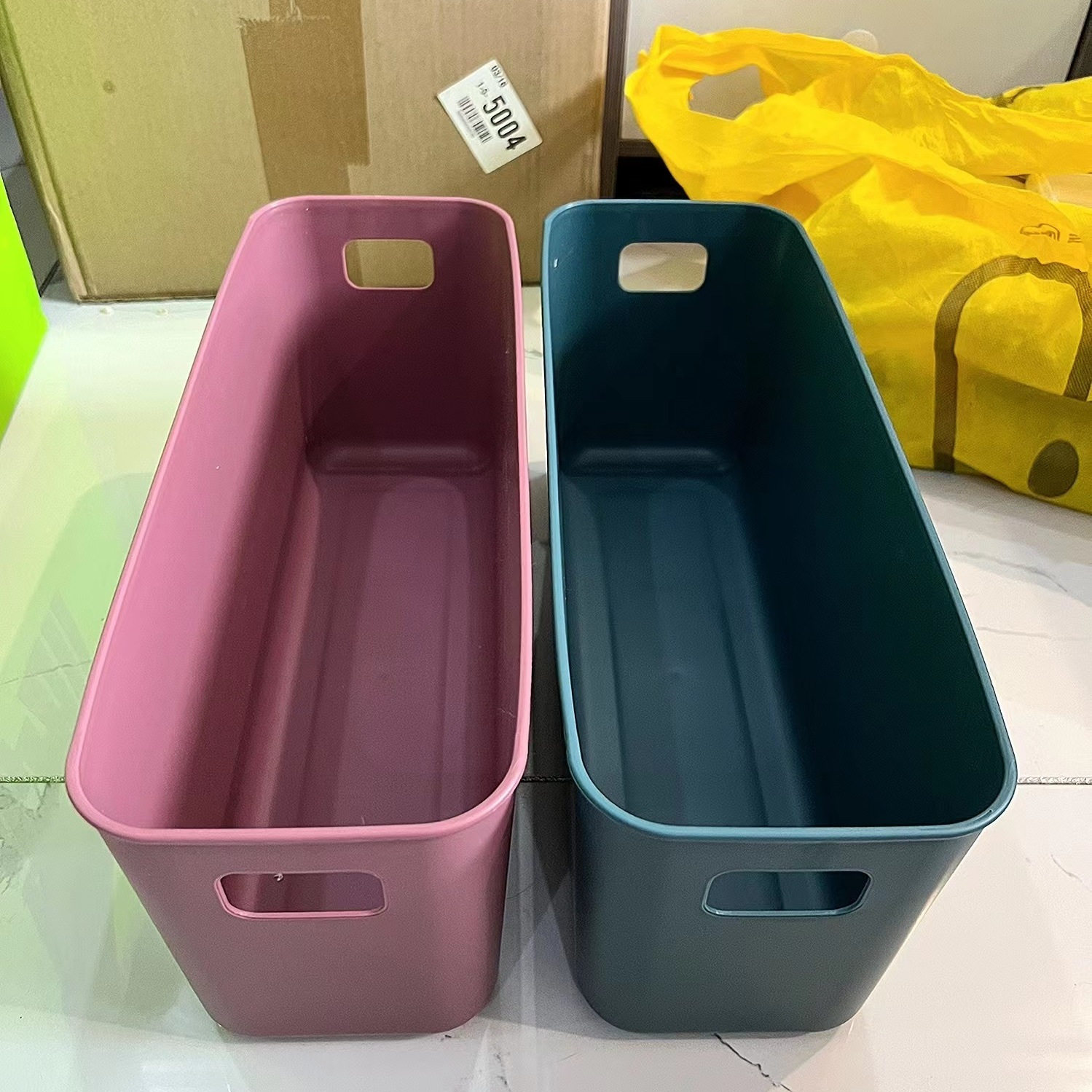 长条型窄高收纳箱透明塑