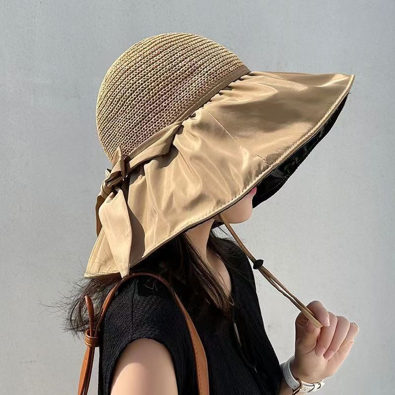 女士遮阳帽带防风绳夏季