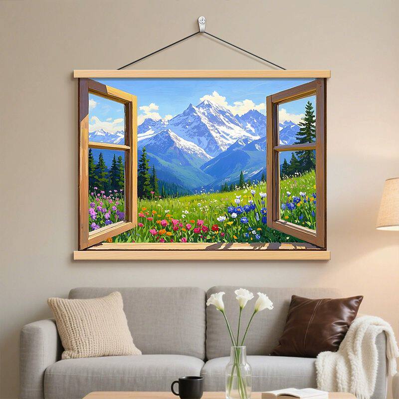 图画挂墙窗外风景画卧室