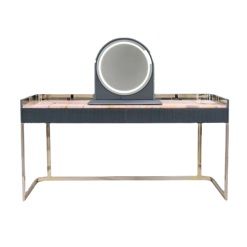 意式轻奢收纳大理石梳妆台高级感