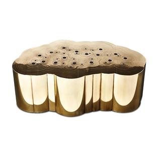 不锈钢异形茶几轻奢高端艺术设计师茶台别墅客厅不规则咖啡桌 意式