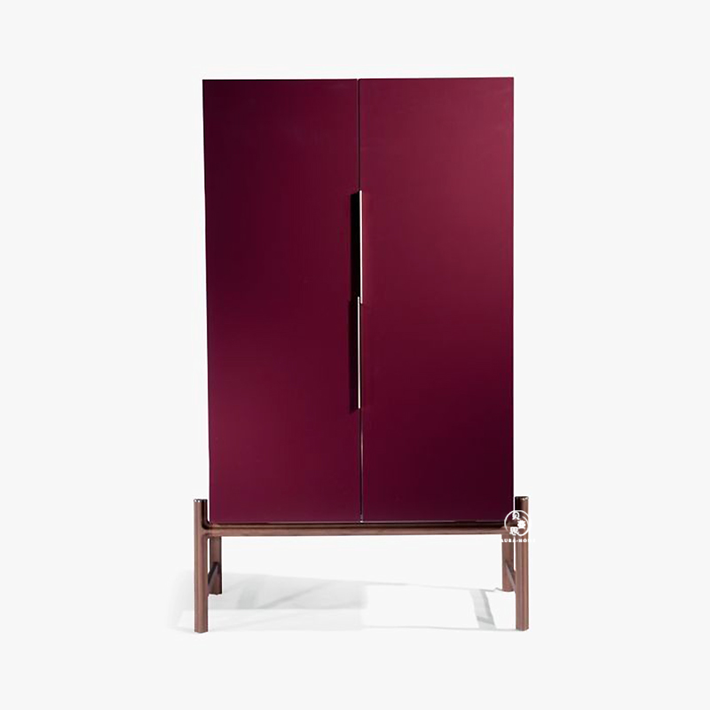 意式轻奢简约实木高端酒柜不锈钢