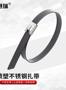 安赛瑞 喷塑304不锈钢扎带 金属捆扎带船用电缆标牌固定 2A00362